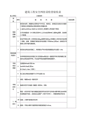 建筑工程安全网挂设检查验收表.docx