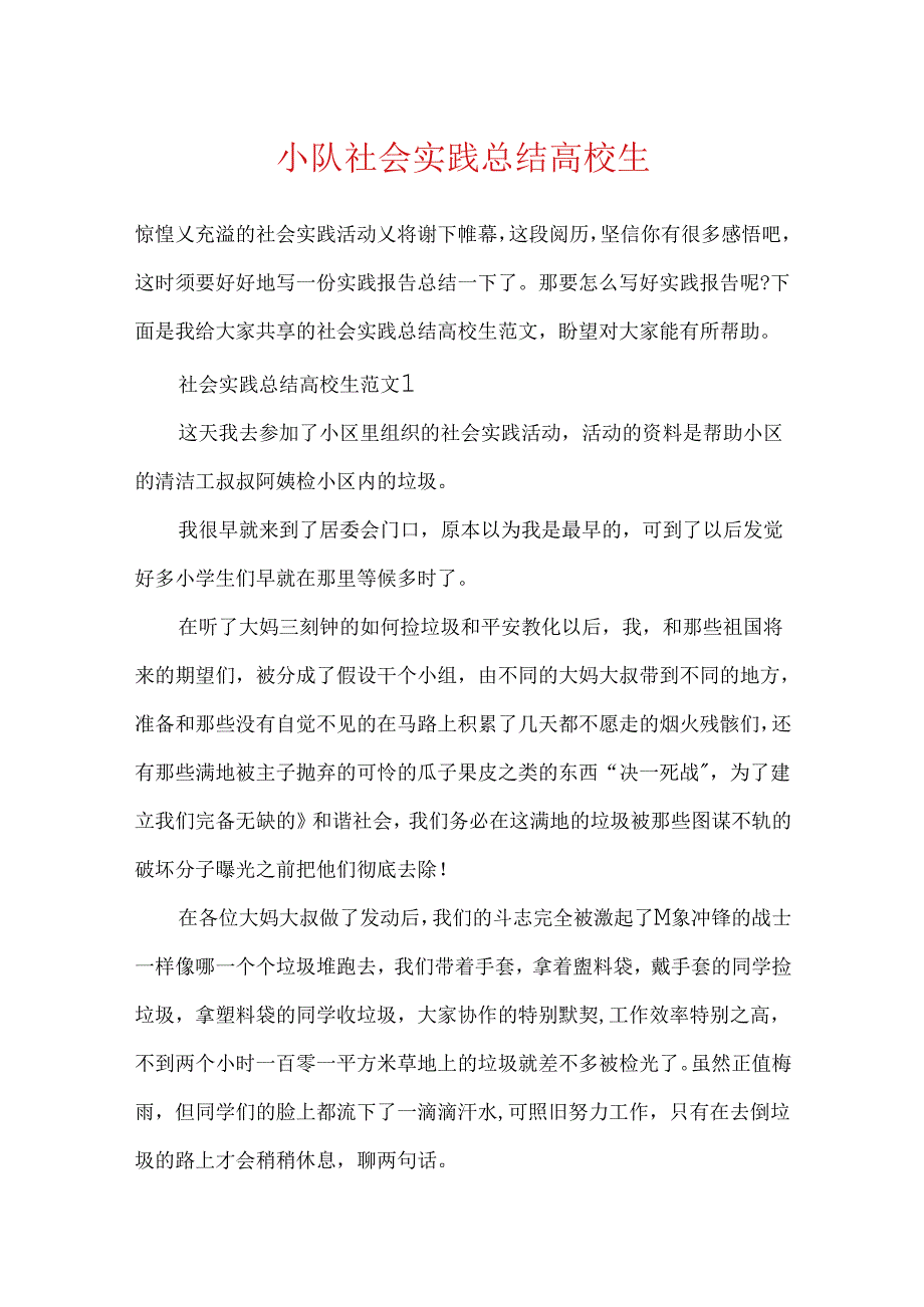 小队社会实践总结大学生.docx_第1页