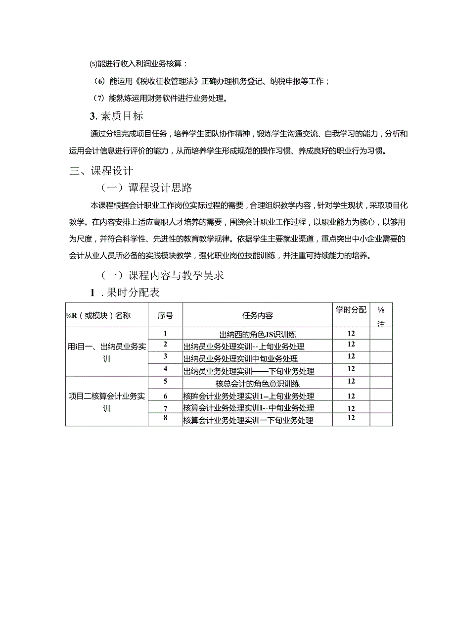 《会计岗位综合实训》课程标准.docx_第2页