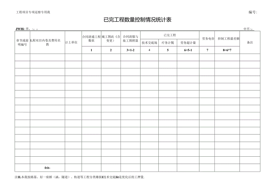 已完工程数量控制情况统计表.docx_第1页