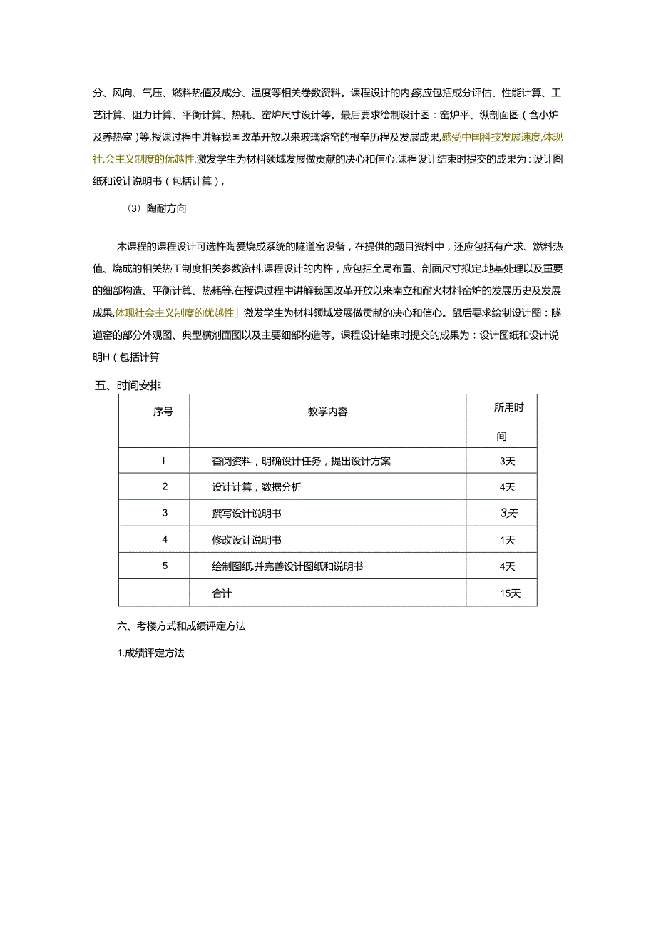 《材料生产技术与设备课程设计》教学大纲.docx_第3页