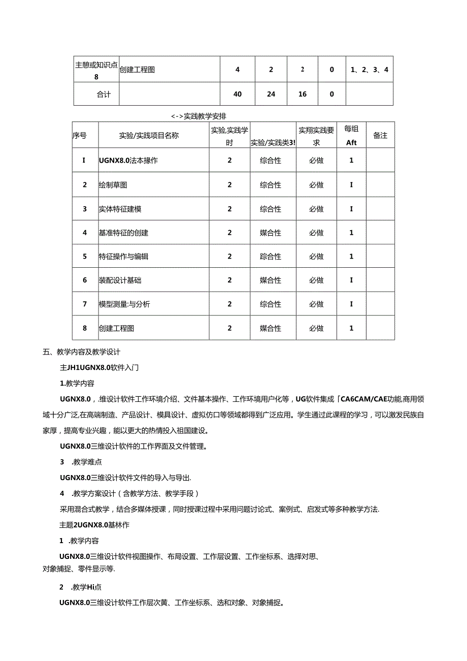 《UG技术基础及应用》课程教学大纲.docx_第3页