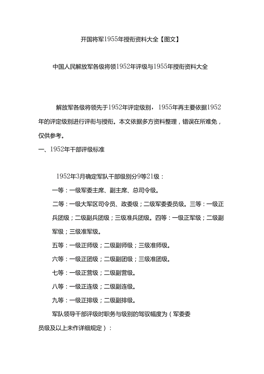 开国将军1955年授衔资料大全【图文】.docx_第1页