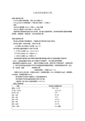 儿童用药剂量的计算.docx