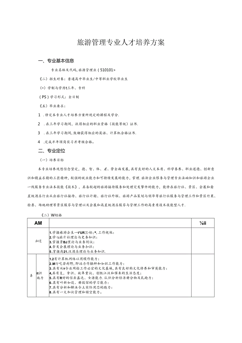 中等职业技术学校旅游管理专业人才培养方案.docx_第3页