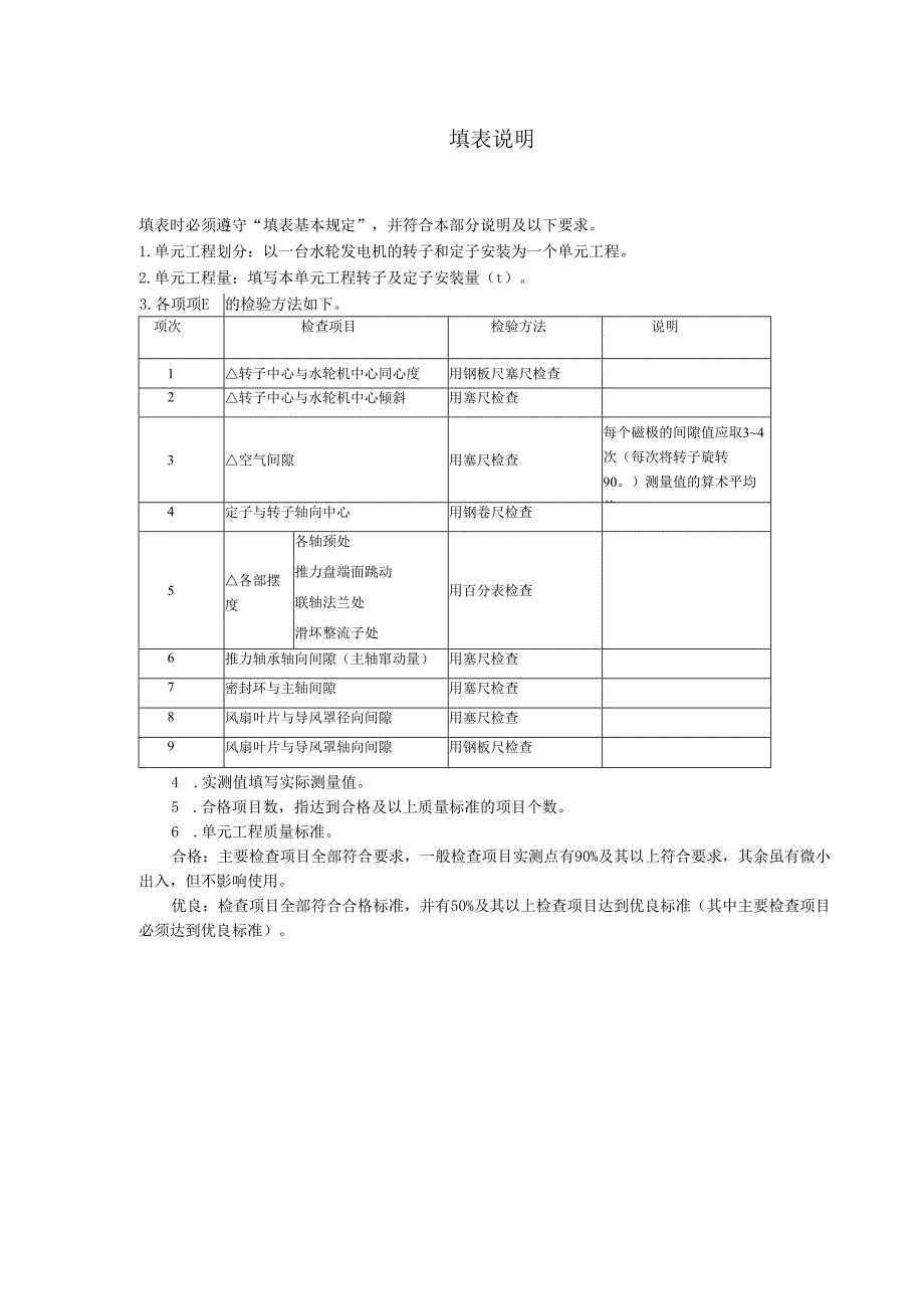 卧式水轮发电机转子及定子安装单元工程质量评定表.docx_第2页