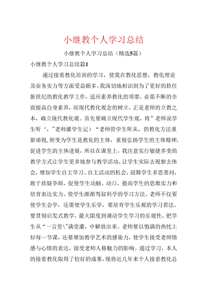 小继教个人学习总结.docx