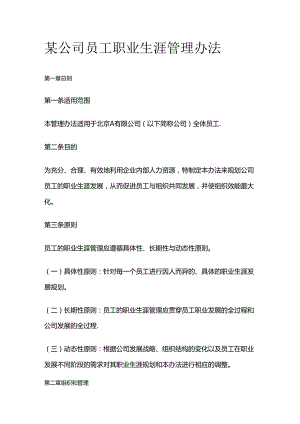 某公司员工职业生涯管理办法全套.docx