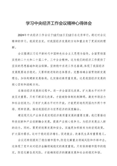 关于学习2024年中央经济工作会议精神的心得体会11篇.docx