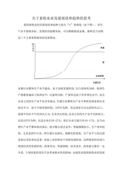 关于畜牧业业发展现状和趋势的思考.docx