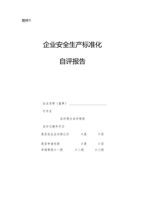 2024版《江西省企业安全生产标准化自评报告》官方上报模板.docx